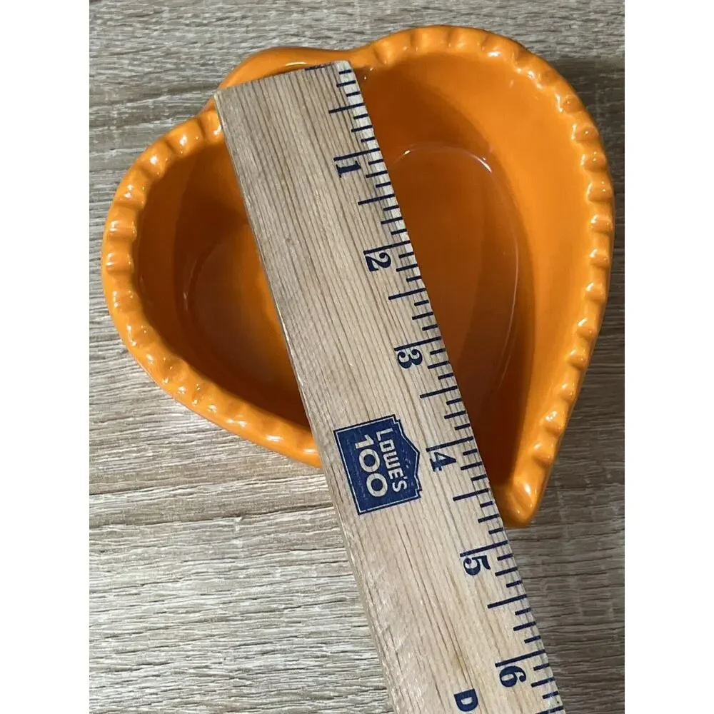 Williams-Sonoma Heart-Shaped Ceramic Baking Dish Orange - Lot of 2
